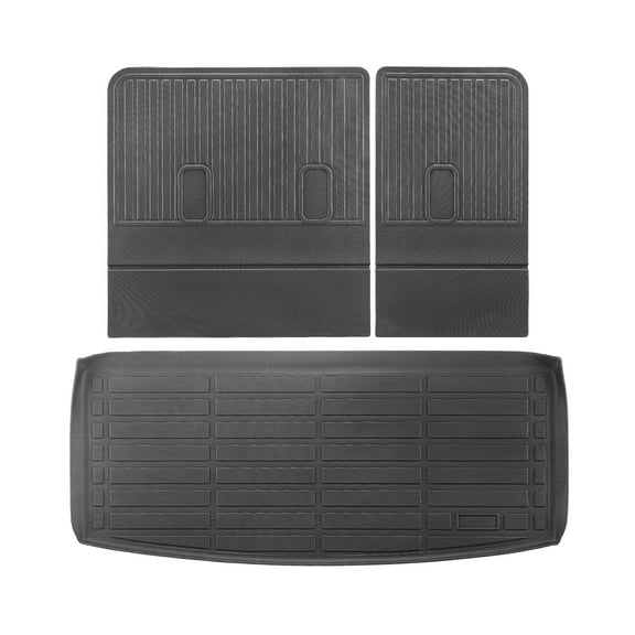 VEVOR Cargo Mats Compatible Chevrolet Tahoe & GMC Yukon 2021-2024, Custom Fit TPE Cargo Liner Set for SUVs, Trunk and Rear Back Seat Protector Replacement, Trunk Mat and Backrest Mats