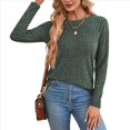 thumbnail image 1 of Camisas de Larga para Mujer, Cuello Redondo, Túnicas Casuales Verde XXL, 1 of 8