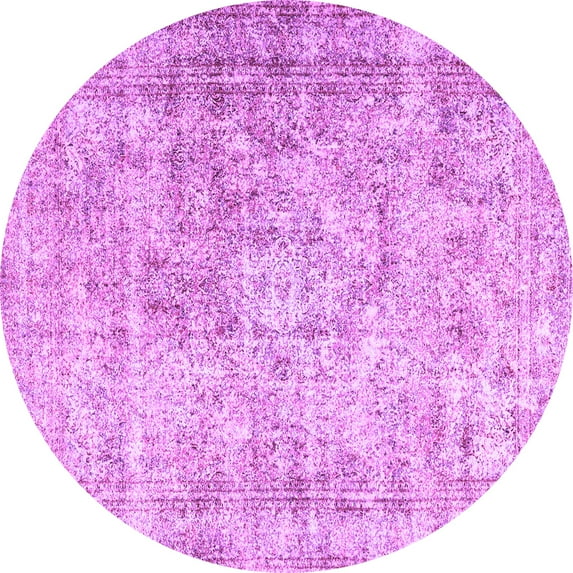 Ahgly Company Indoor Round Persian Purple Traditional Area Rugs, 4' Round