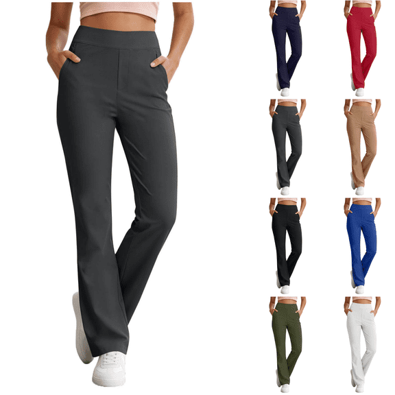 SimpleJoyi Womens Pull On Bootcut Pants With Pockets And A Flattering Fit