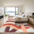 thumbnail image 3 of ODIKA 2'x3' Machine Washable Non-Slip Area Rug, Abstract Peach High Traffic Rug, Pink, 1173447, 3 of 7