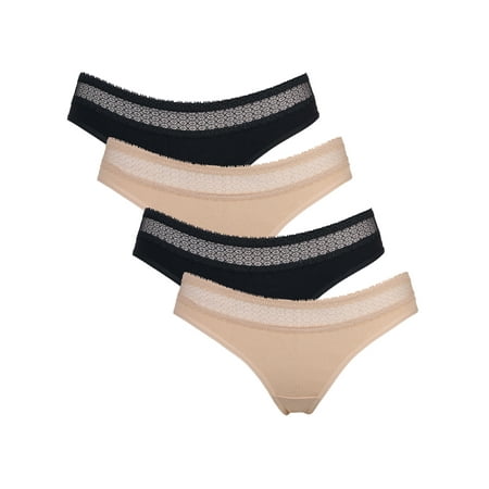 

Asoul Women s Tassel Cotton Thong Panties Assorted Underwear 4-Pack
