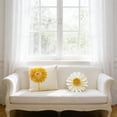 thumbnail image 5 of JWH 3D Handmade Aesthetic Decorative Canvas and Velvet Sunflower Accent Throw Pillow Covers Square 18x18inch Yellow, 5 of 13