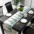 thumbnail image 5 of Green Ombre Forest Table Runner Cotton Linen 60 Inch Holiday Dresser Scarves, Watercolor Trees Sage Green Tablerunner for Kitchen Coffee Dining Bedroom Home Living Room Dinner Scarf Décor 13''x60'', 5 of 9