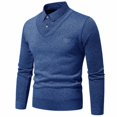 thumbnail image 4 of Men's V Neck Knit Sweater Shirt Style Long Sleeve Slim Fit Casual Pullover Top, 4 of 10