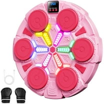 Music Boxing Machine for Adults,Bluetooth Smart Boxing Training Machine,Wall Target Punching Workout for Kids,Reflex Training Suitable for Home,Office,Gym,Fun Fitness Equipment(Pink)