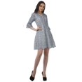 thumbnail image 4 of Moomaya Drawstring Mini Dress Printed Poly Crepe Women Ruffle Sleeve Shirt Dress, 4 of 4