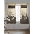 thumbnail image 5 of Sheer Curtains 63 Inch Length, Texas Stars Vintage Semi Sheer Curtains Light Filtering Window Treatment, Bless OurHome Pots Country Wood Grain Privacy Voile Drapes for Living Room Bedroom 52x63 Inch, 5 of 7