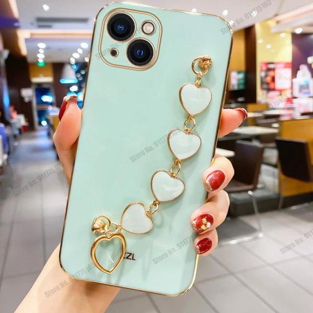 3D Love Heart Bracelet Chain Case for Honor Magic 5 Lite 5 Pro Funda Completa De Silicona Suave Para 4 3Pro