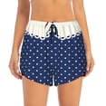 thumbnail image 2 of Salouo Vintage Blue Polka-dot Print Women's 2 in 1 Running Shorts Double-Layer Shorts Athletic Workout Gym Yoga Shorts Running Shorts for Women-XX-Large, 2 of 7