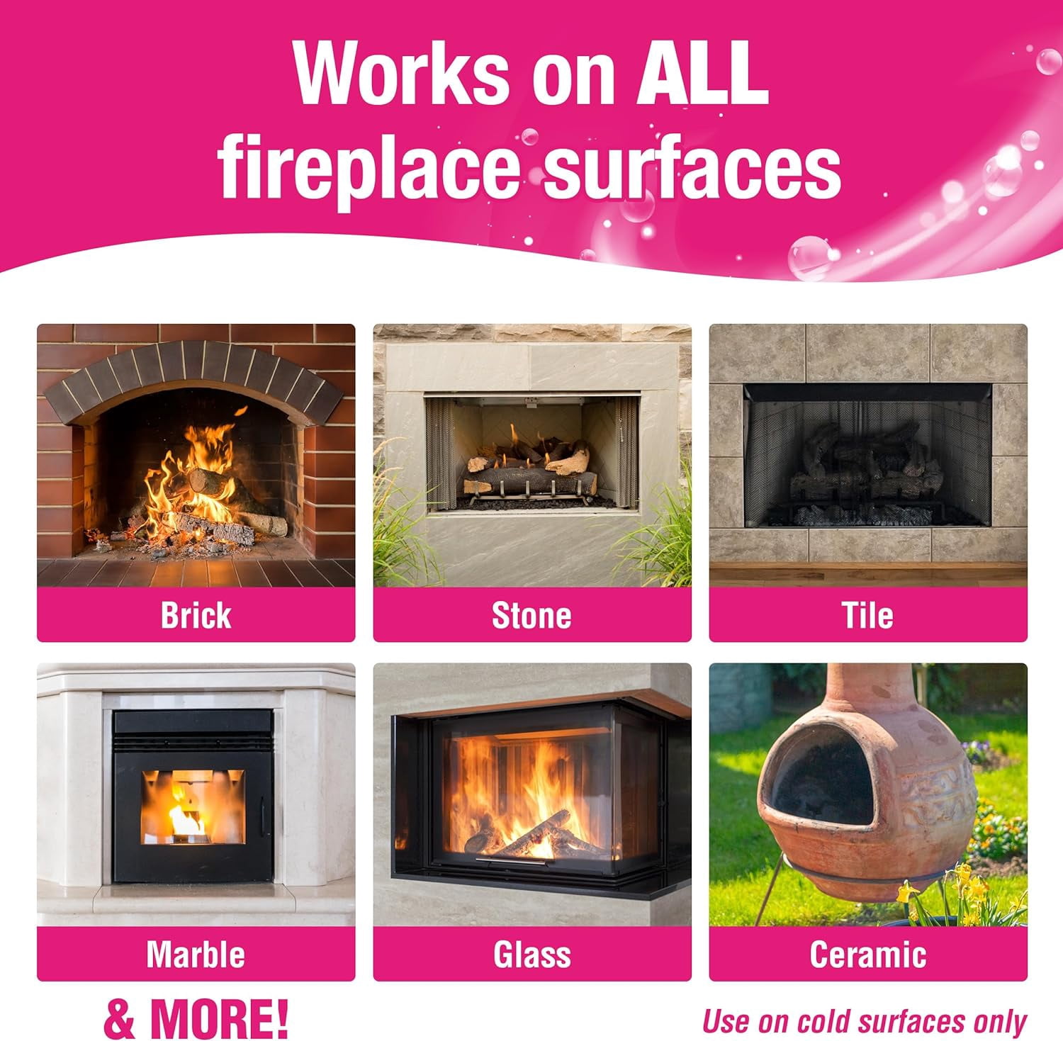 Quick N Brite Fireplace Gel Cleaner for Brick, Stone, Rock, Tile, and Marble, Nonabrasive Fireplace Cleaner, Made in the USA, 16 oz