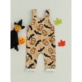 thumbnail image 5 of Infant Baby Boy Girl Halloween Clothes Pumpkin Ghost Suspender Pants Sleeveless Tie Overalls Jumpsuit One Piece Outfits, 5 of 8