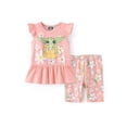 thumbnail image 1 of Conjunto de camiseta y leggings de verano Disney Grogu para niñas, 2 piezas, 1 of 8