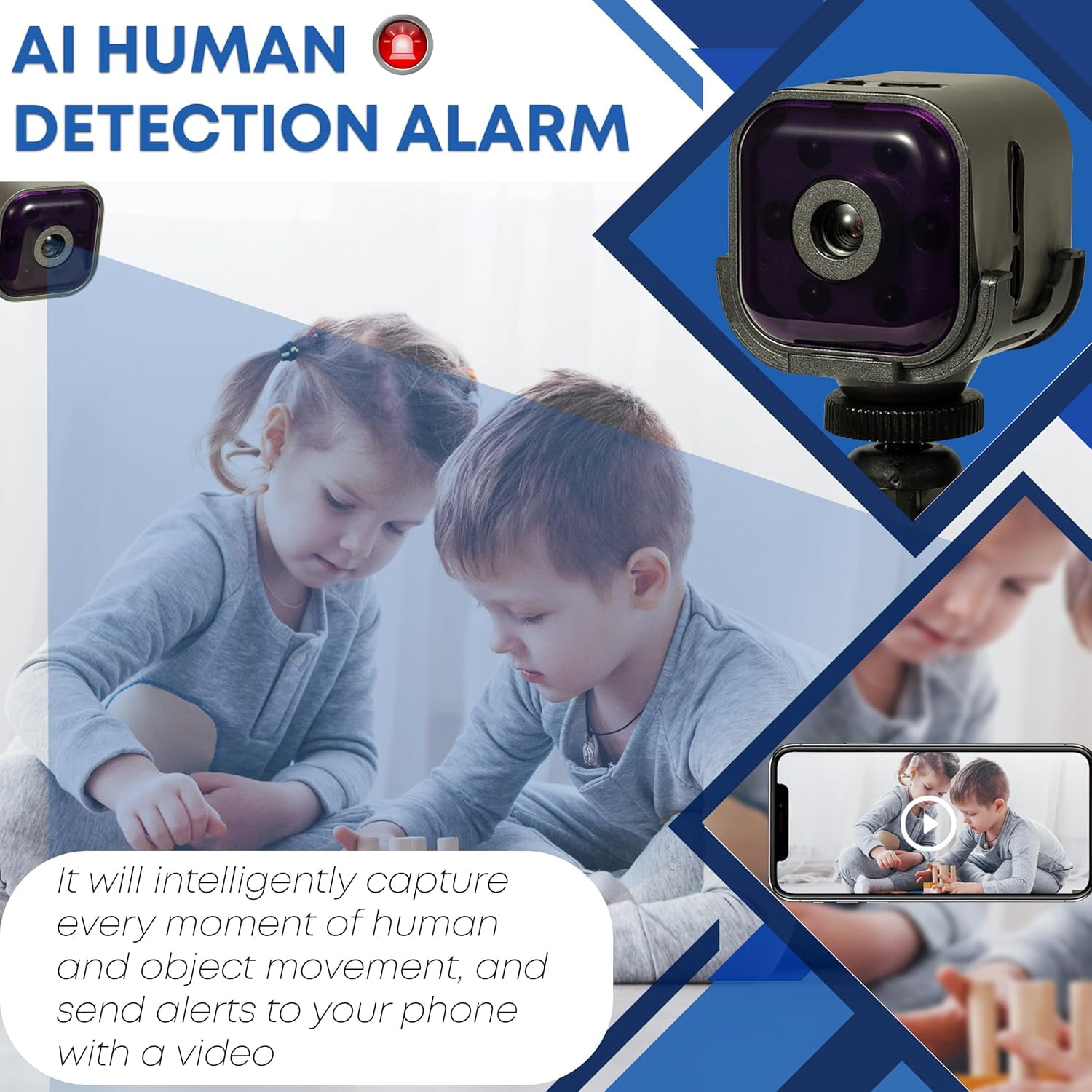 YS-yalot Mini Spy Camera Hidden Camera 1080p Wireless Mini WiFi Home Small Security Camera Nanny Cam, Portable Night Vision Home Surveillance Baby Monitor, Outdoor Monitor for Pets