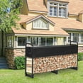 thumbnail image 3 of GloryStar Log Storage Rack with Protective Cover, Firewood Holder Suitable for Indoor or Outdoor Patio Use, 3 of 6