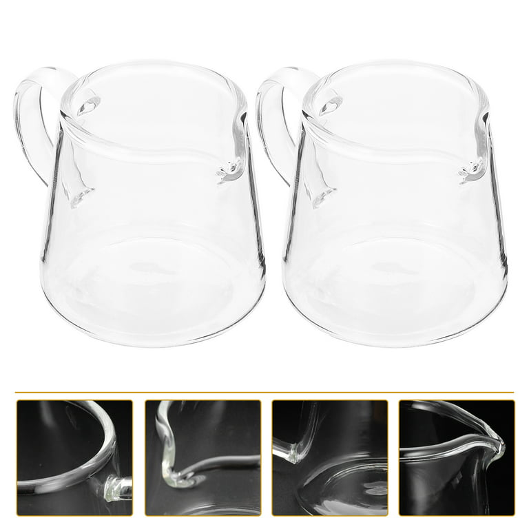 Nuolux Glass Creamer Pitcher Cup Coffee Creamer Jar with Pour Spout Mini Glass Milk Jug(155ml), Size: 9.00