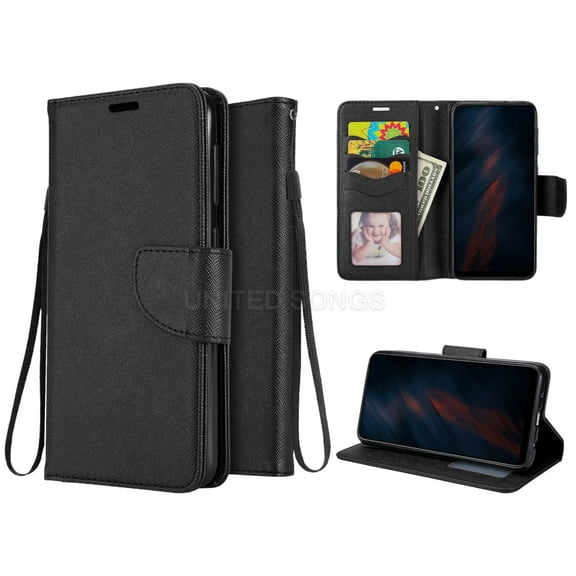 For Apple iPhone 12 Pro Max 6.7 inch Shockproof Folio Wallet Card Holder Case Cover Black
