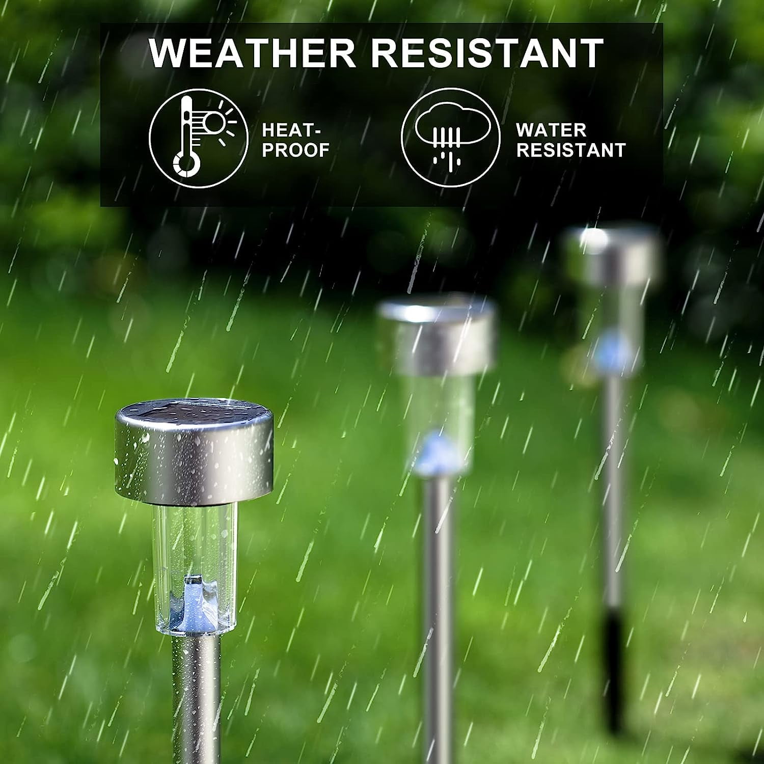 PUCACHI 12 Pack Outdoor Solar Lights Solar Landscape Lights, Stainless Steel LED Outdoor Lighting, Waterproof Garden Lights for Walkway, Terrace, Multicolor