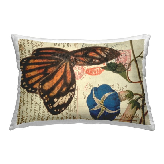 Stupell Industries Vintage Postcard & Fauna Decorative Printed Throw Pillow Design by Deborah Revell.