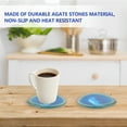 thumbnail image 2 of Natural Agate Coaster Blue Modern Design For Family Home Office Use 1Pack 3.5x3.9x0.2In, 2 of 8