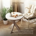 thumbnail image 6 of Open Box COZAYH Farmhouse Round Wooden End Table with Cross Legs, Grey Finish, 6 of 12