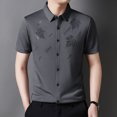 thumbnail image 4 of MDUKONU Chemise pour Homme Coupe Ajustée Coupe Régulière Non Rétrécie Chemise à la Mode Gris TTTG, 4 of 6