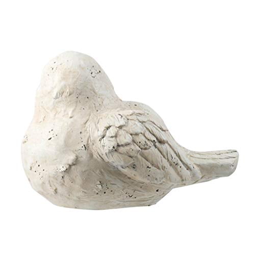 A&B Home Indoor Outdoor Large Vintage Bird Figurine Statue, 15.4 Inch Long, Off White