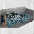 thumbnail image 6 of Octopus Soft Flannel Fleece Throw Blanket, Octopus Against the Background Sea Waves Nautical Design, Cozy Plush for Indoor and Outdoor Use, 60" x 80", Multicolor, by Ambesonne, 6 of 6