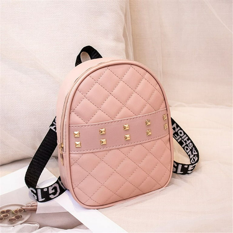  Girls Cute Mini Backpack Purse Fashion School Bags PU Leather  Casual Backpack for Teens Women Pink
