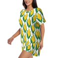 thumbnail image 3 of Womens Pajama Sets With Pocket, Corn Cob Lounge Sets Short Sleeve Sleepwear PJ Sets for Women, 3 of 6