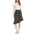 thumbnail image 3 of INSPIRE CHIC Women's Floral Leopard Print Ruffle A-Line Midi Skirt, 3 of 7