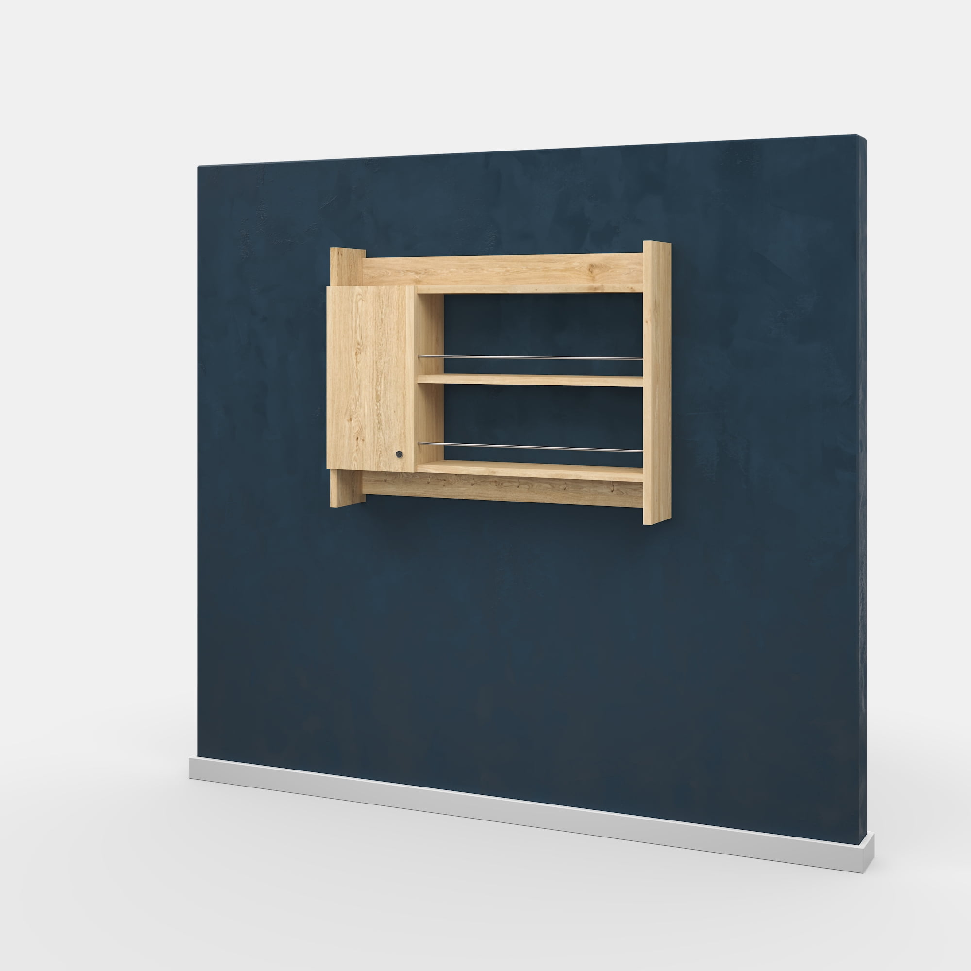 Ada Home Decor Furniture 3 Tier 33.5" Oak Knerr Modern Hanging Floating Shelves