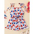 thumbnail image 2 of Bagilaanoe 4th of July Jumpsuit Shorts for Toddler Baby Girl Sleeveless Stars Stripes Print Romper Overalls 12M 18M 24M 3T 4T 5T Kids Short Pants Independence Day Clothes, 2 of 7