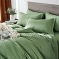 thumbnail image 5 of Davulos Sage Green Comforter Set ,7 Piece Bed in a Bag Queen Size Soft Microfiber Waffle Weave Textured Complete Bedding Set, 5 of 7