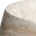 thumbnail image 4 of Oval Travertine Stone Finish Italian Design MgO Side Accent Table, 4 of 12