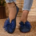 thumbnail image 2 of Rokment Women's Lace Bowknot Vintage Mary Jane Ballet Flat Wide Width Comfortable Suede Slip on Walking Loafers Casual Dress Shoes for Bride, 2 of 7