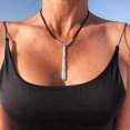 thumbnail image 4 of Boho Leather Necklace Beaded Alloy Pendant Statement Necklaces for Women Personalized Handmade Bohemian Vintage Jewelry, 4 of 5