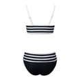 thumbnail image 5 of uvwlwu Women's Two Piece Striped Bikini Set with Bow Front Top and High Waist Bottom Bathing Suit,4XL, 5 of 5