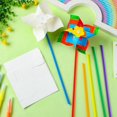 thumbnail image 4 of 48 Pcs DIY Pinwheels Craft White Blank Paper Pinwheels Color Your Own Pinwheels for Kids Summer Activity Arts, 4 of 6