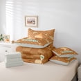thumbnail image 6 of Erosebridal Cute Capybara 7-Piece Bedding Comforter Set,Brown Classic Geometric Plaid King Bedding Sets For Girls Kids ,Reversible Gray, 6 of 7