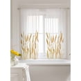 thumbnail image 3 of Fall Wheat Tier Curtains 45 Inch Length,Sheer Curtains for Bedroom Living Room Window Autum Botanical Farmhouse Yellow Orange Rod Pocket Drapes Kitchen Curtains Small Half Window 27.5"x45" 2 Panels, 3 of 7