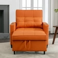 thumbnail image 5 of Llinc Store Convertible Single Couch Leather Bed Chair 3-in-1 Pull-out Sleeper Sofa Beds with USB Ports, Anti-scratch, Armchair for Living Room, Orange, 5 of 9