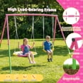 thumbnail image 2 of Kdymod Heavy Duty 440lbs Double Swing Set with Stand, Metal A-Frame Swing Set for Backyard, Includes 32" Saucer Disc & 26.2" Belt Seat, Outdoor Playset for Playground, 2 of 6