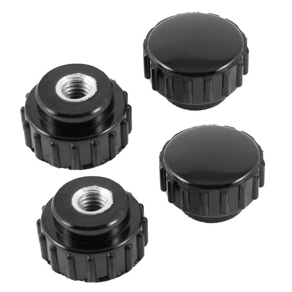 Unique Bargains 4 Pcs Black M6 Diameter Female Thread Thumbscrew Grip Knurled Knob