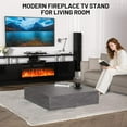 thumbnail image 3 of 70" Fireplace TV Stand with 36" Fireplace,2 Tier LED Entertainment Center with Fireplace&12 Colors Lights for TVs Up to 80",Modern Wood TV Media with Storage Cabinets for Living Room, 3 of 7