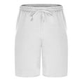 thumbnail image 5 of Wyobmus Men's Running Shorts Elastic Waist Loose Fit Knee Length Sweatpants Casual Lightweight Drawstring Hiking Joggers Shorts White, 5 of 6