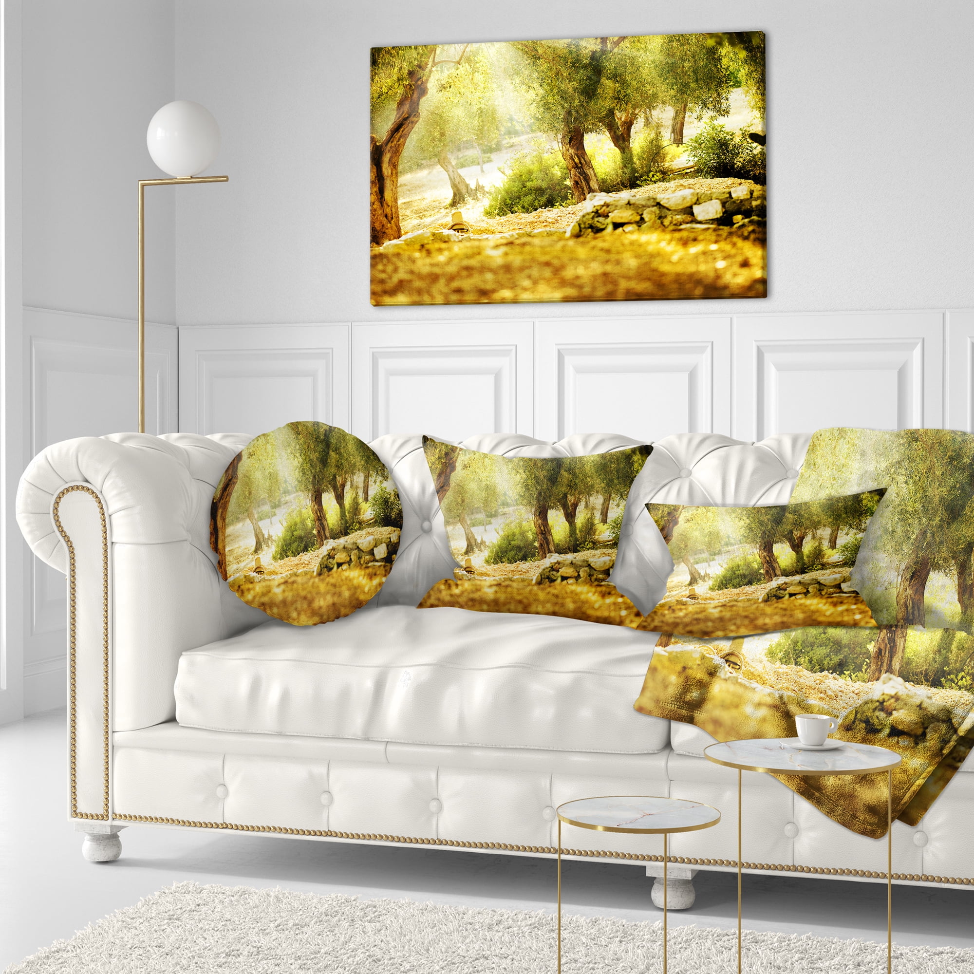 Designart Olive Trees - Photography Throw Pillow - 12x20