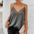 thumbnail image 3 of Fengqque Women Silk Satin Camisole Plain Strappy Vest Top Sleeveless Blouse Casual Tank, 3 of 5
