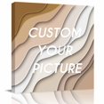 thumbnail image 2 of Beige Ombre Wall Art Painting on Canvas, Modern Geometric Abstract Aesthetic Cream Canvas Art Home Prints Wall Art Framed Modern Artwork for Living Room Bedroom Wall Decor 12x12in, 2 of 9
