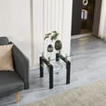thumbnail image 4 of Modern Clear Glass End Tables - Two Tiered Nightstand Side Table Square Tempered Glass Table with Metal Frame for Living Room or Bedroom 17.72"x17.72"x20.5" (1PC Clear), 4 of 6